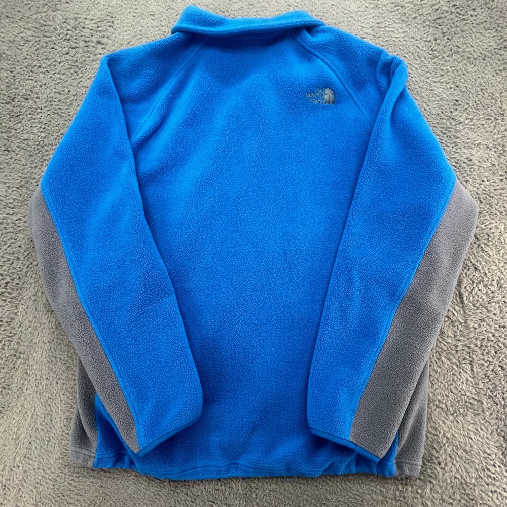 The North Face Blue Gray Fleece Full Zip Jacket Men Large Never Stop‎ Exploring - Picture 10 of 11